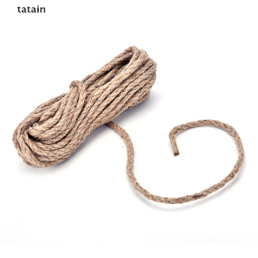 [TAT] 10M 6mm Jute String Twine Twisted Hessian Burlap Hemp Cord Rope Brown CVX