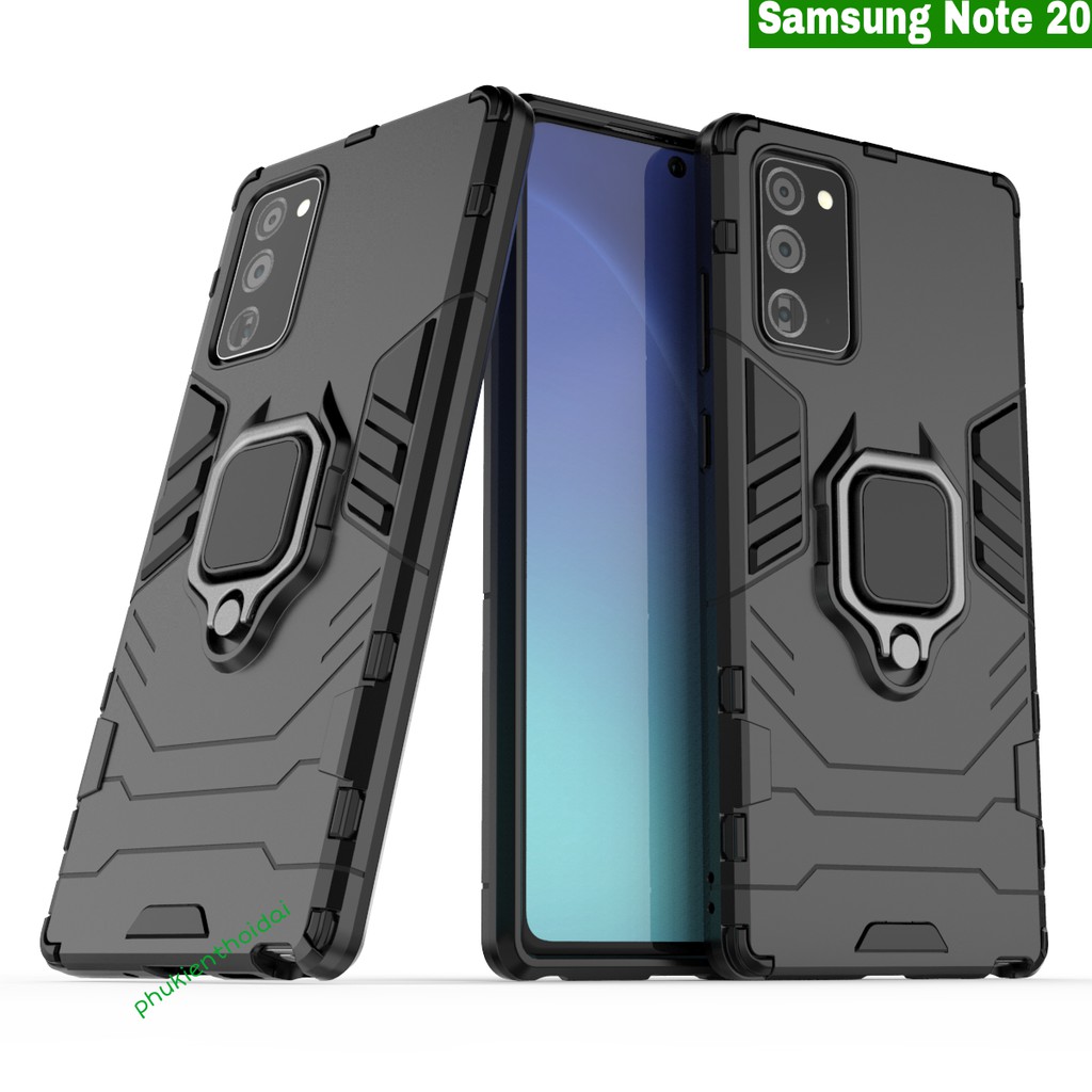 Ốp lưng Samsung Note 20 Iron Man Iring chống sốc cao cấp giá đỡ xem phim