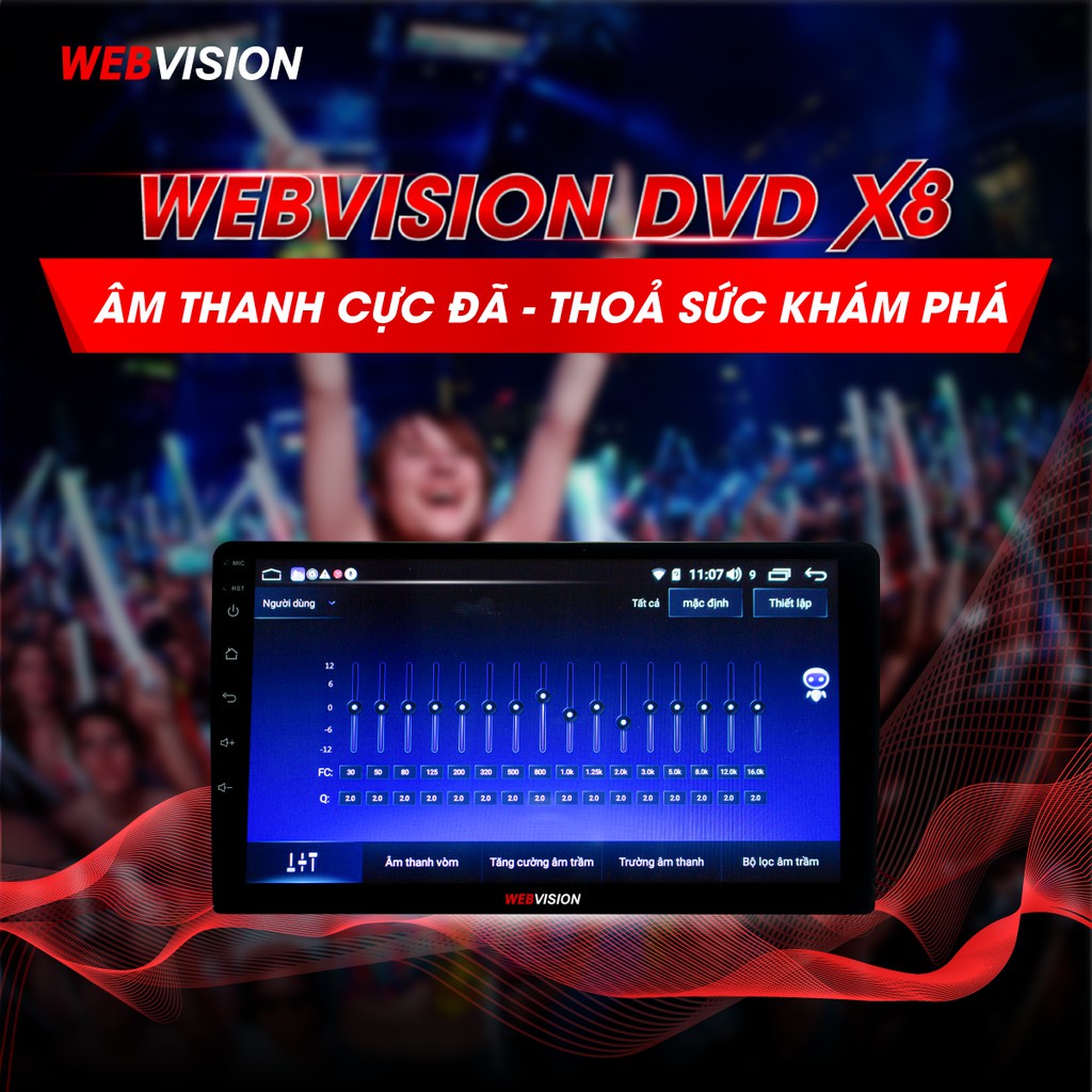 Màn hình DVD android cho ô tô, Webvision DVD X8, điều khiển bằng giọng nói, ROM 64GB | BigBuy360 - bigbuy360.vn