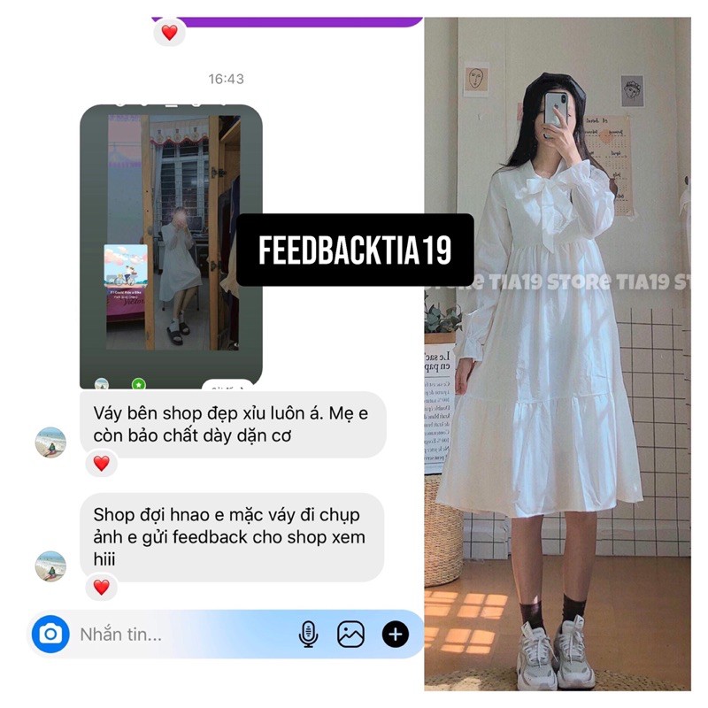 Váy babydoll trắng 2 lớp dài tay SP000165. Đầm babydoll tiểu thư trắng đẹp | BigBuy360 - bigbuy360.vn