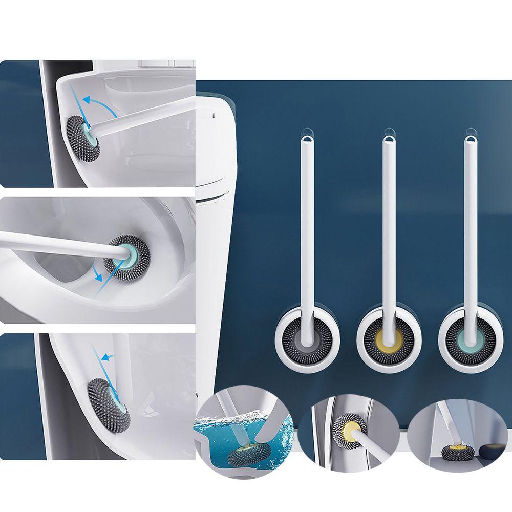 Cọ bồn cầu KUNHEV bằng silicon tay cầm dài tiện dụng