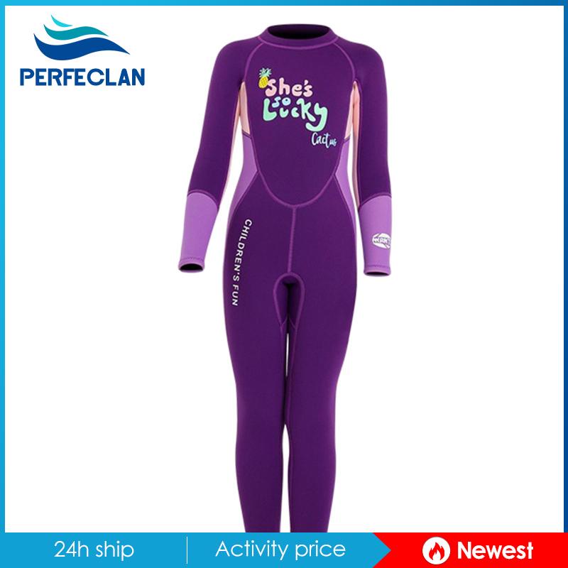 Bộ Đồ Lặn Một Mảnh Tay Dài Dày 2.5MM Cho Bé Gái