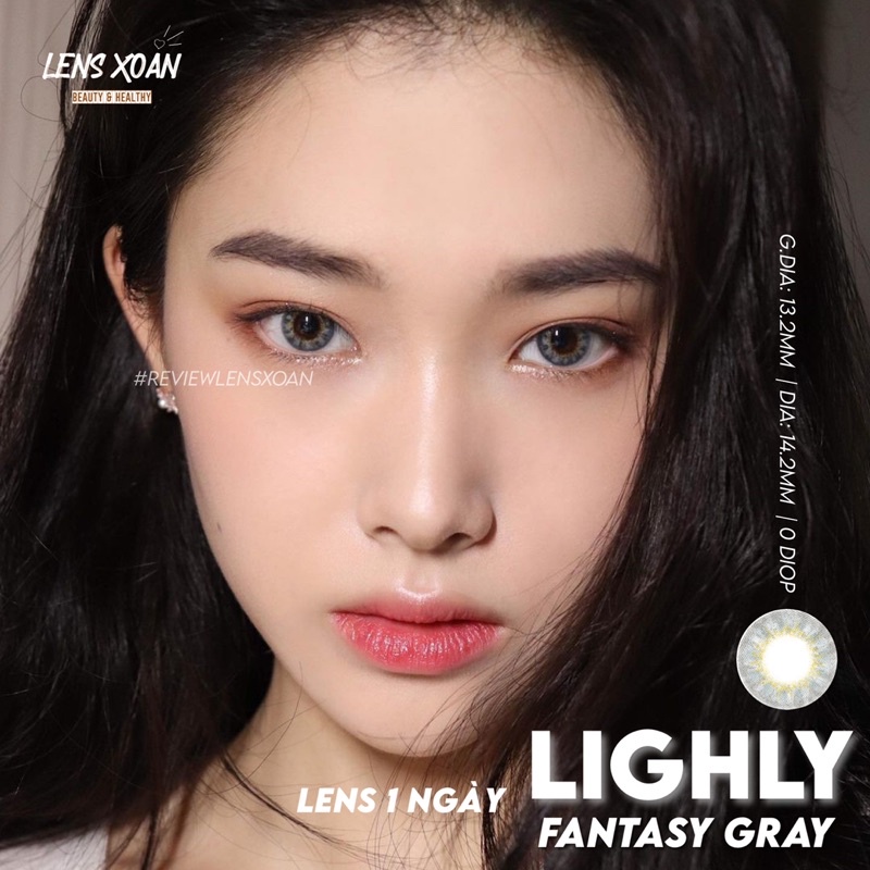 LENS 1 NGÀY LIGHLY FANTASY GRAY- LENS TOWN ( LENS XOẮN)