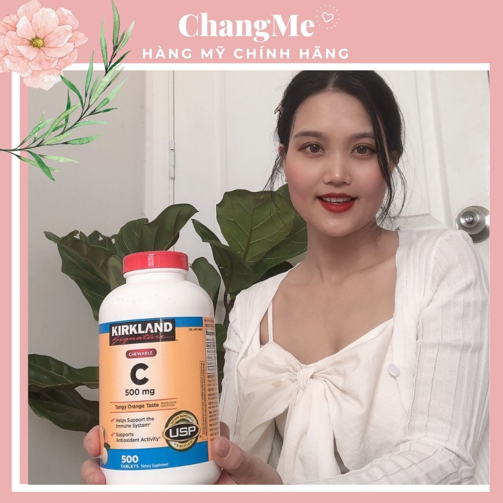 Viên ngậm Vitamin C - Vitamin C Kirkland Signature 500 viên của Mỹ