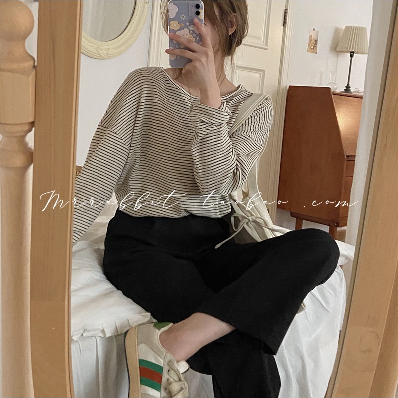 [Mã WAINCU20 hoàn 20% xu đơn 99k] 🚛[FREESHIP] Áo len kẻ dài tay vintage Ulzzang (hàng QC) - Ảnh thật | BigBuy360 - bigbuy360.vn