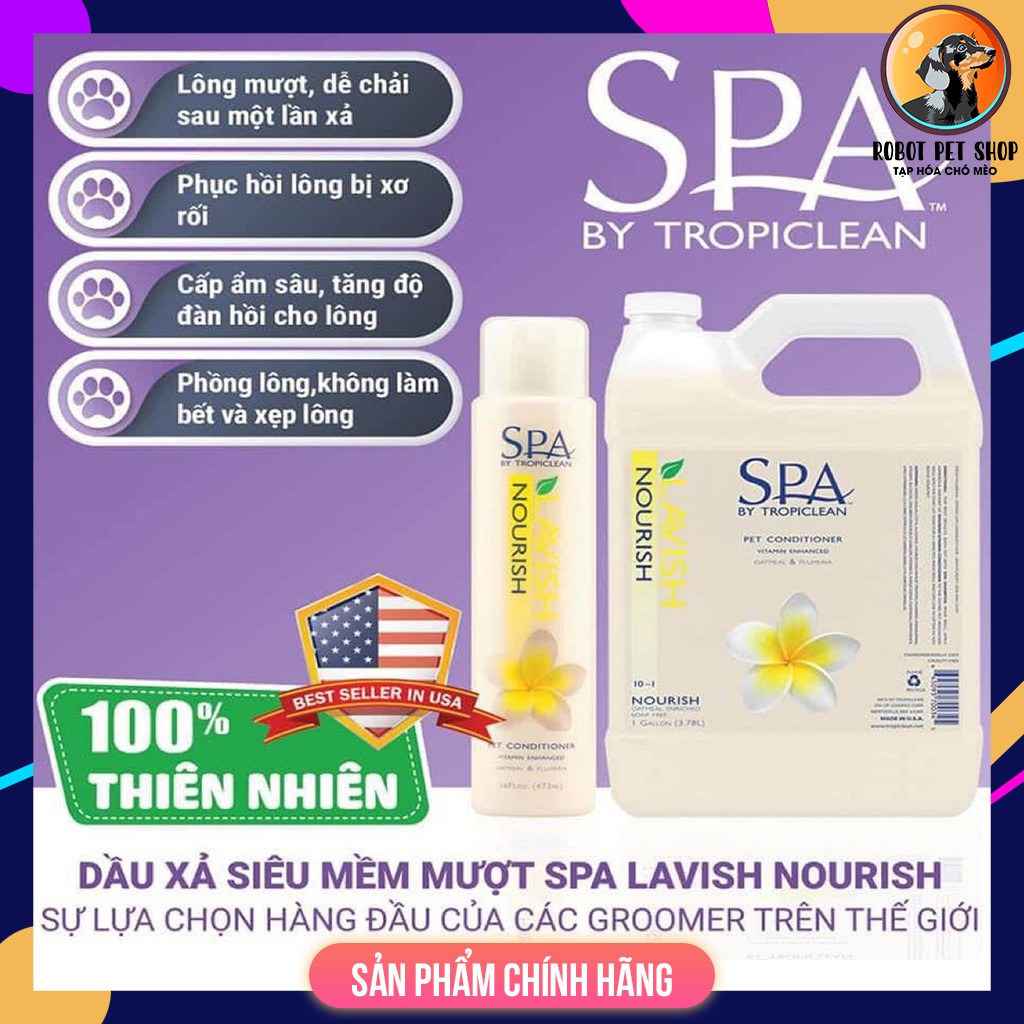 Dầu xả phục hồi bộ lông xơ cho thú cưng - Tropiclean conditioner