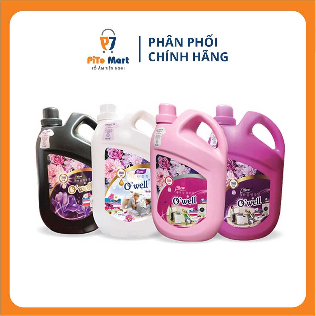 Nước Giặt Xả OWELL Trắng Sạch, Lưu Hương Thơm Lâu Chai 3.5L