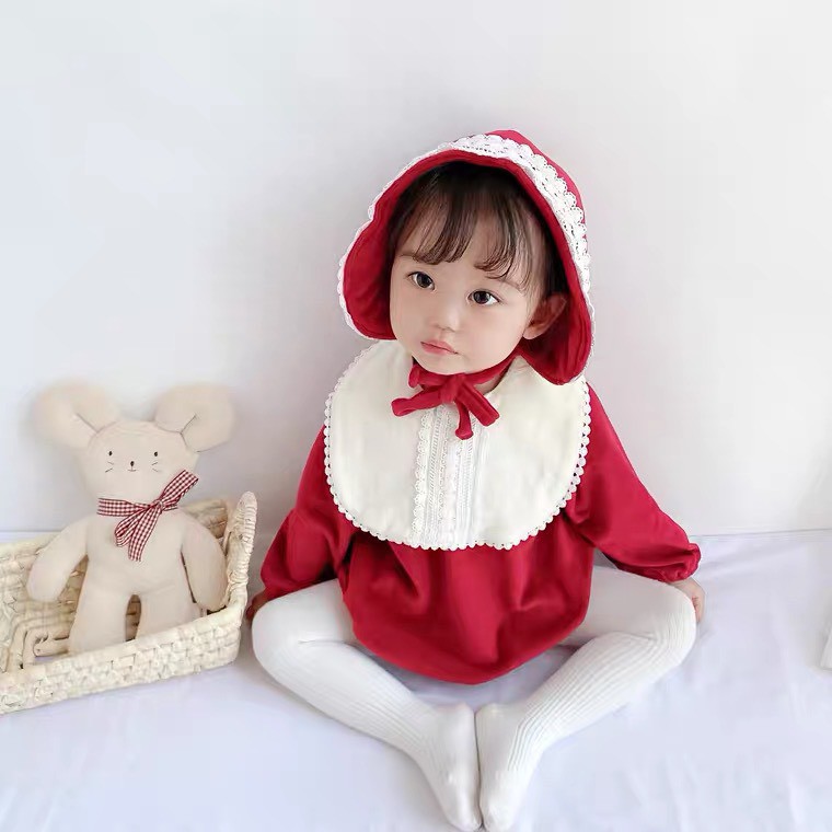 Body Cho Bé Gái Tặng Kèm Mũ Vải Nhung Xinh Xắn
