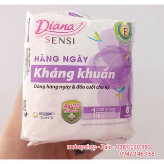 BĂNG VỆ SINH DIANA SENSI HÀNG NGÀY KHÁNG KHUẨN GÓI 8M