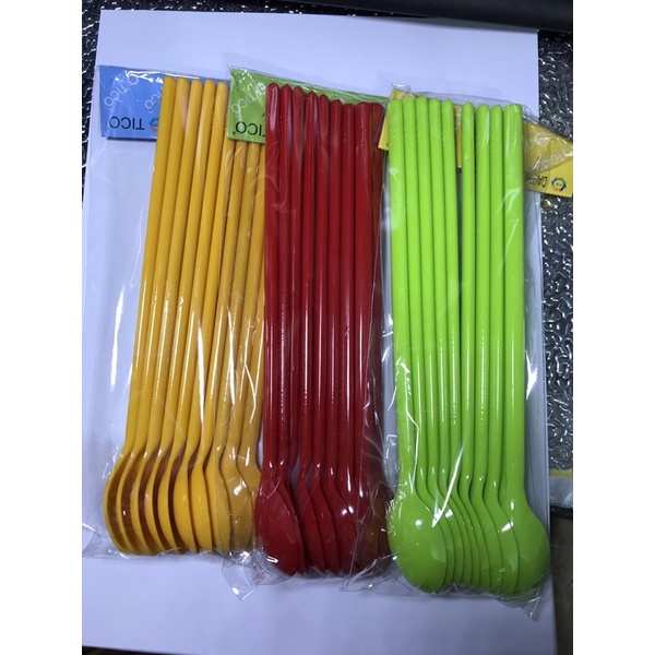 🔥Set 10 Muỗng Nhựa Cà Phê, Sinh Tố Màu