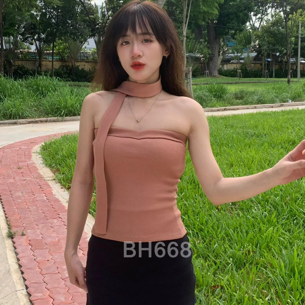 Aó ống kiểu CÓ MÚT NGỰC BH668 dáng dài nhiều màu chất gân lụa dày dặn co giãn,áo quây ngực tubetop,tanktop _A002