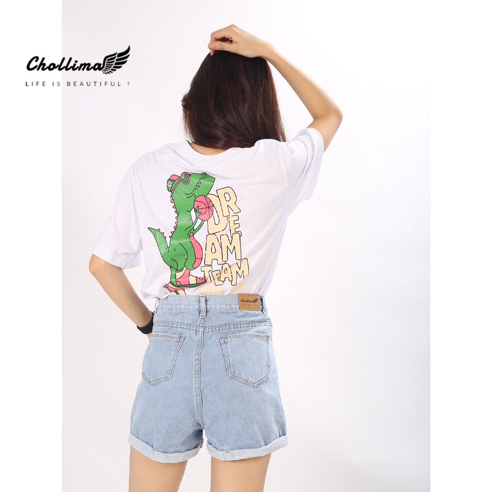 Quần shorts jean nữ Chollima lật lai trơn nhiều màu phong cách hàn quốc QS001