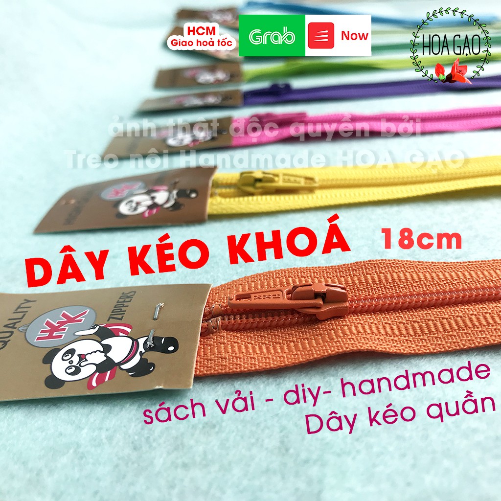 Dây kéo khoá nhựa HKK 18cm 50cm GDK dây khoá kéo êm mướt may gối, sách vải handmade nguyên liệu miễn phí vận chuyển