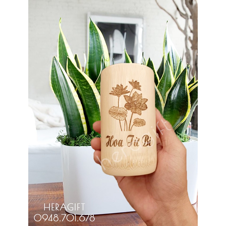 Ly Tre Cốc Tre Khắc Theo Yêu Cầu - Quà tặng thân thiện môi trường