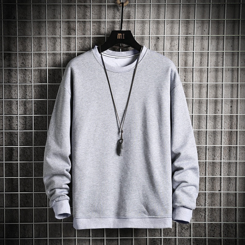 Áo sweater IFNICEFUTURE tay dài cổ tròn dáng rộng thời trang cho nam