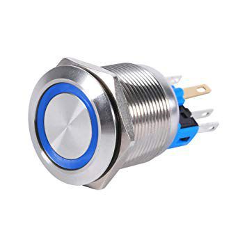 Nút nhấn kim loại 16mm có đèn 12v, 220v loại 2 (Nhấn giữ On/Off)