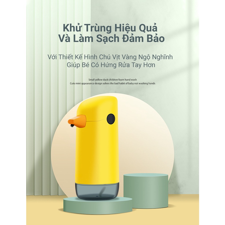 Máy Tạo Bọt Xà Phòng Rửa Tay KUNBE Hình Vịt Vàng Cảm Biến Tự Động Tiện Lợi