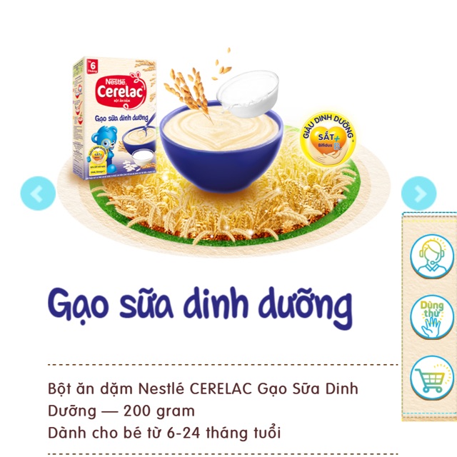 Bột ăn dặm Nestle CERELAC Gạo sữa dinh dưỡng