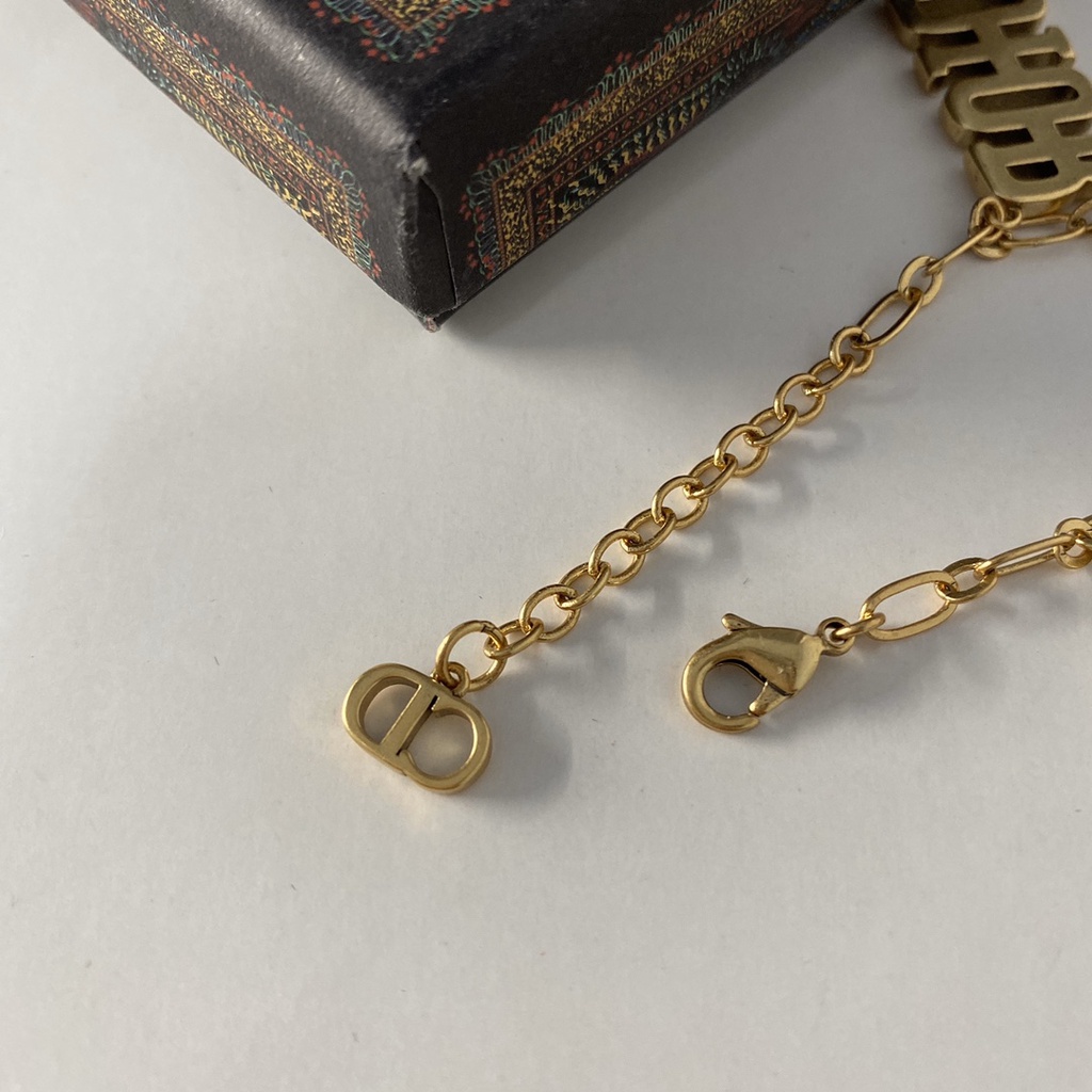 Lá thư lắc tay vàng Retro vòng lắc tay vòng tay nữ dễ thương