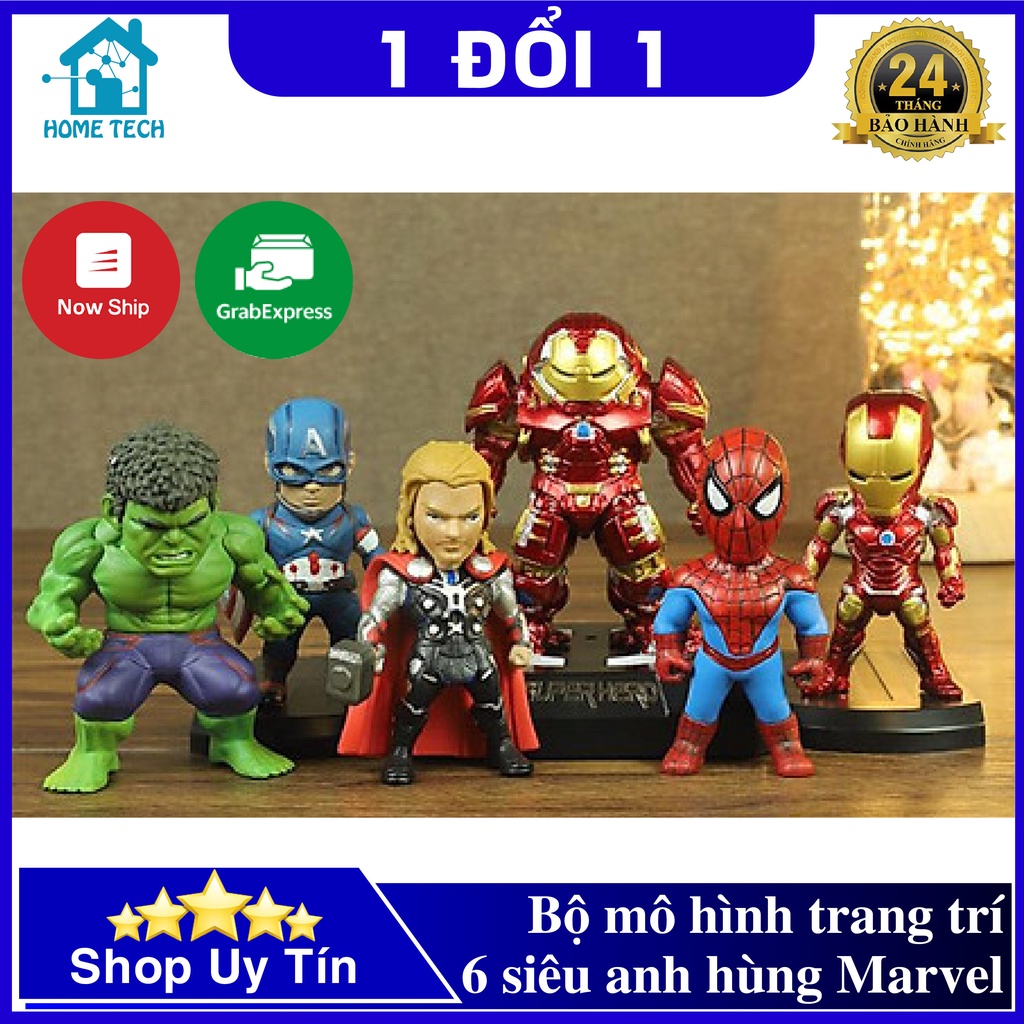 ĐỒ CHƠI  Bộ Sưu Tập Mô Hình Nhân Vật Siêu Anh Hùng Marvel Bộ 6 Nhân Vật Avenger Mini Để Bàn - Siêu anh hùng(6NV)