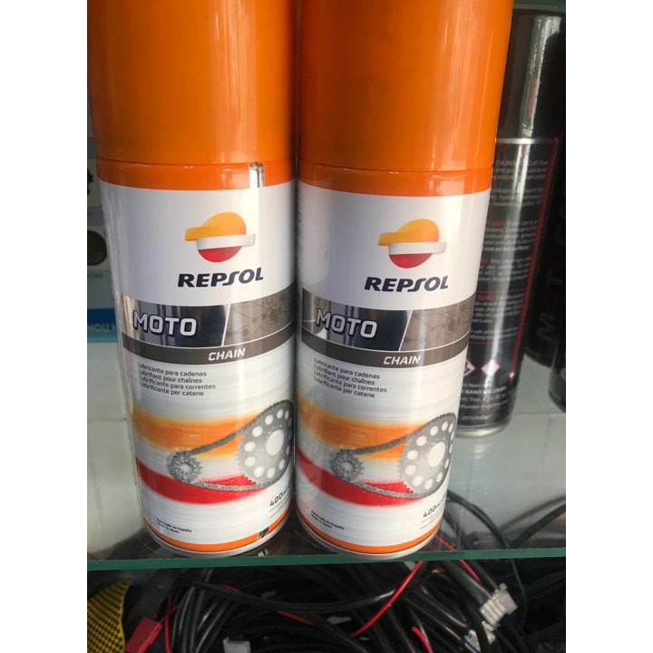 Combo 2 Chai xịt sên Repsol Moto Chain Lube 400ml