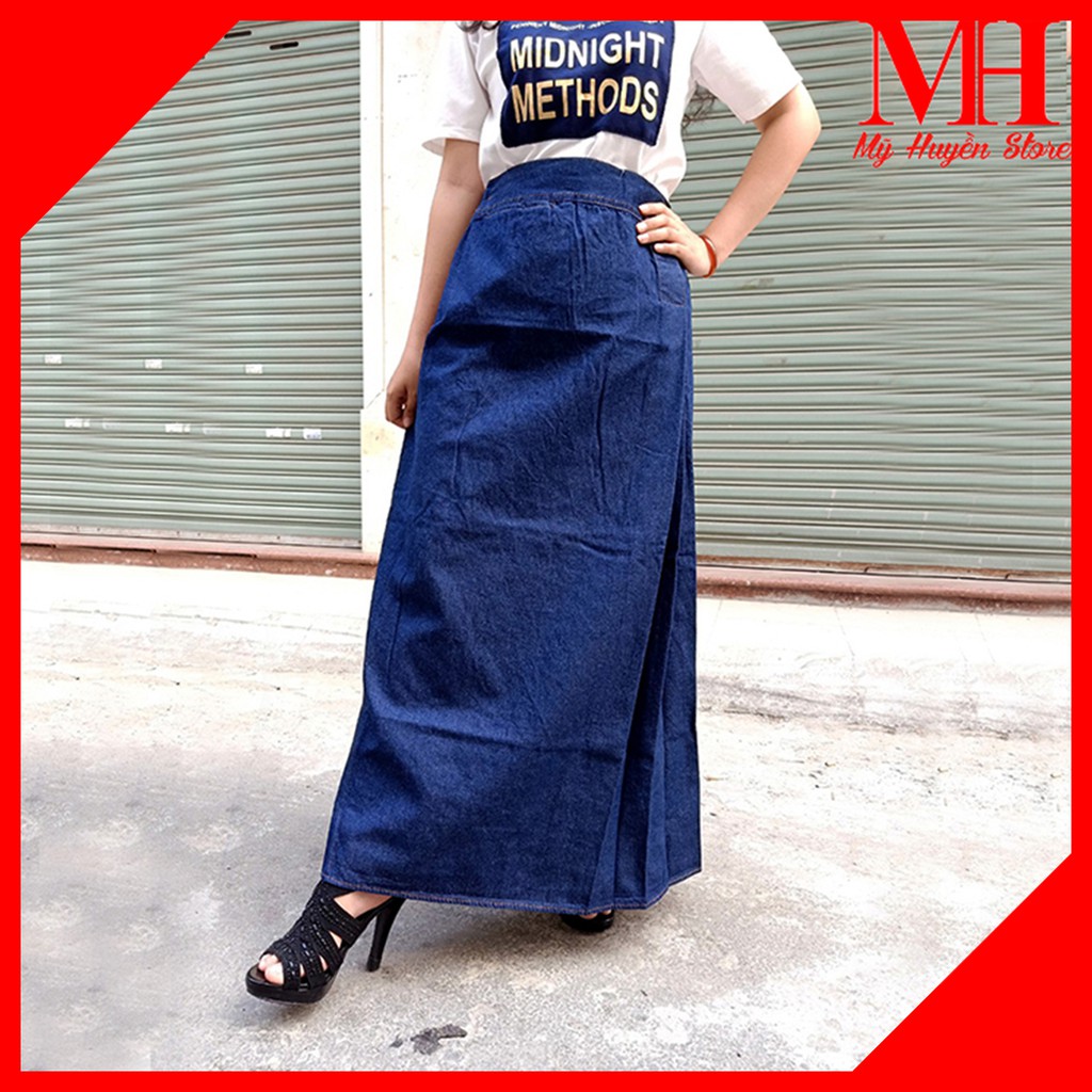 [ Ảnh tự chụp ] Váy Chống Nắng Big Size Chất Liệu Jean Trơn Cao Cấp Có Chân Váy Dài Và Nút Bấm Kim Loại Chắc Chắn