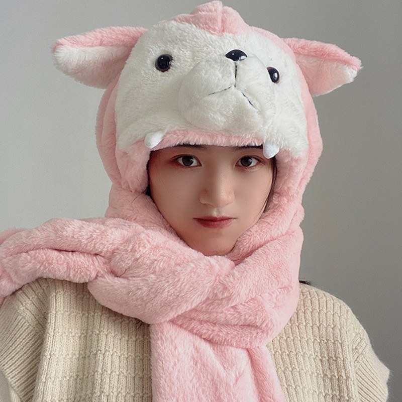 Bộ Mũ Trùm Đầu Và Găng Tay 3 Trong 1 Giữ Ấm Mùa Đông Thoải Mái Họa Tiết One Piece Cho Nữ