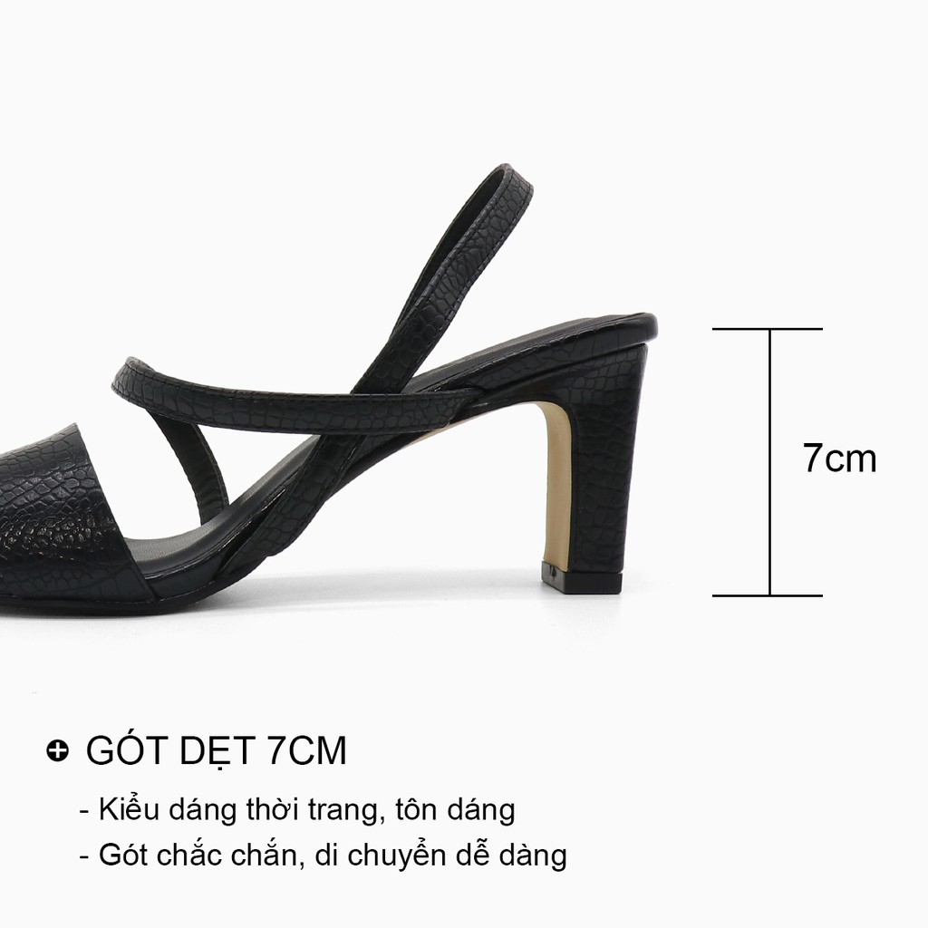 Sandal cao gót nữ 7p đế vuông lạ đẹp thời trang quai chéo dây mảnh mũi vuông cao cấp bAimée & bAmor - MS1666