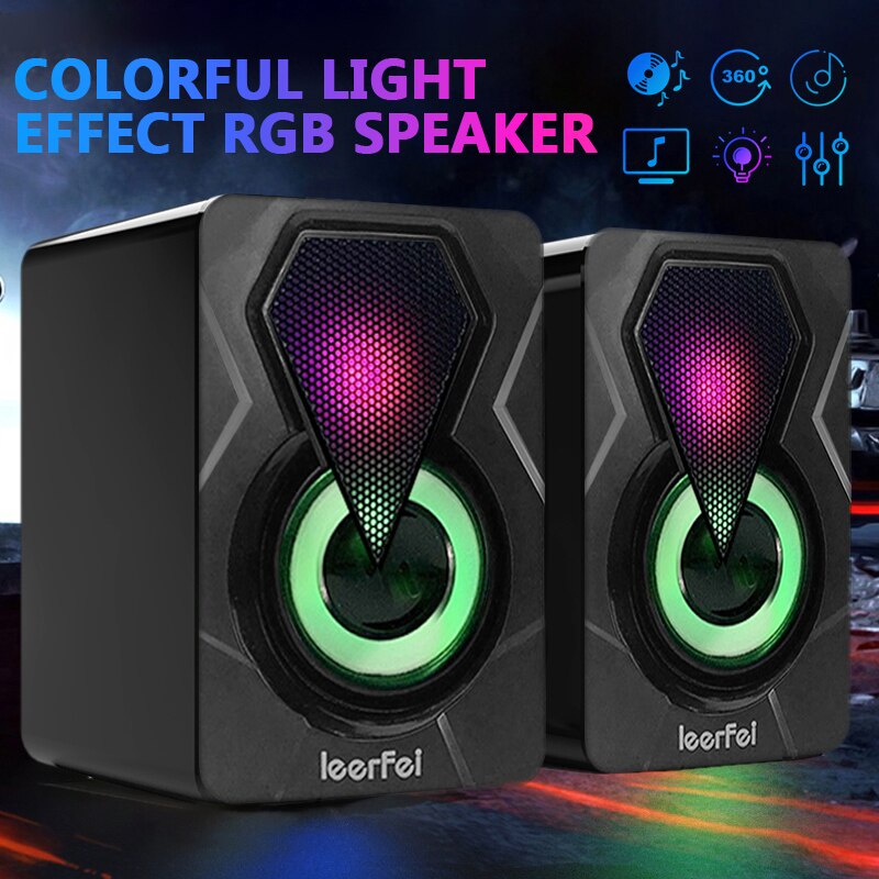 Loa mini ⚡ GIÁ SỐC ⚡ loa vi tính 2.0 ⚡LED RGB ⚡BH 06 Tháng / USB + 3.5
