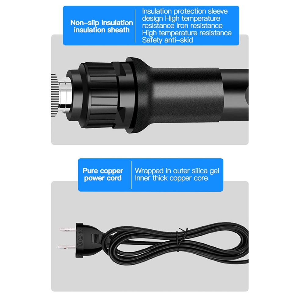Set mỏ hàn điện ZIQQUCU 80W nhiệt độ điều chỉnh được có 5 mũi hàn giá đỡ và túi đựng chuyên dụng