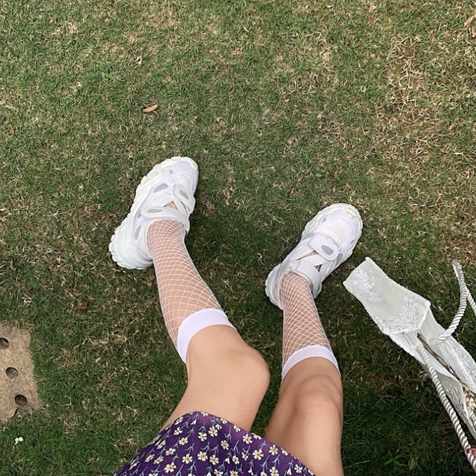 Tất vớ lưới nữ phong cách Lolita đáng yêu Tất bắp chân trắng đen