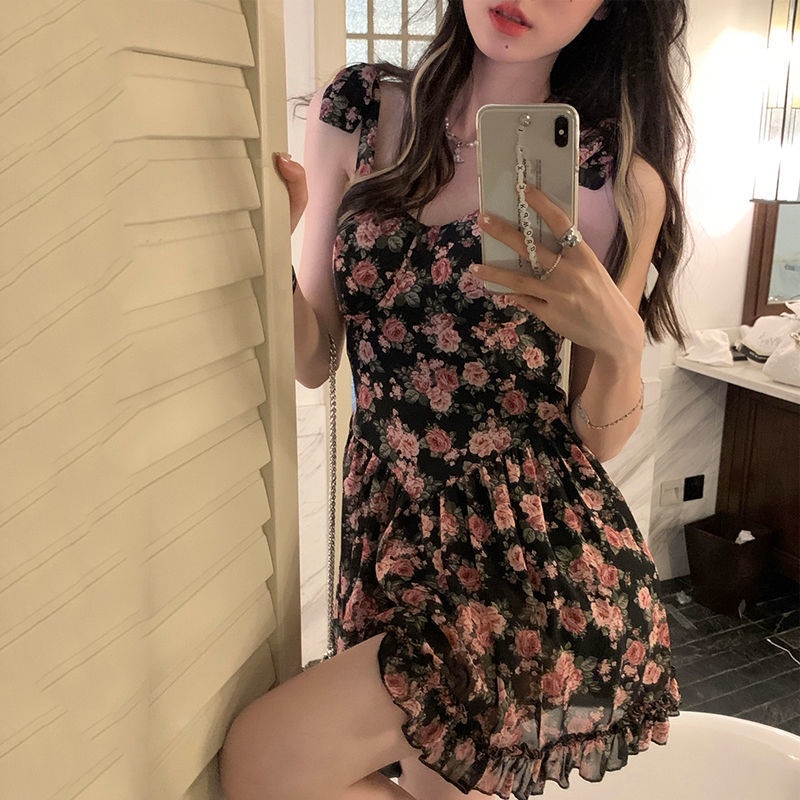 chất đũi lụa trơn basic nữ đầm xuông váy 2 dây ôm body Cực sexy Hh0V