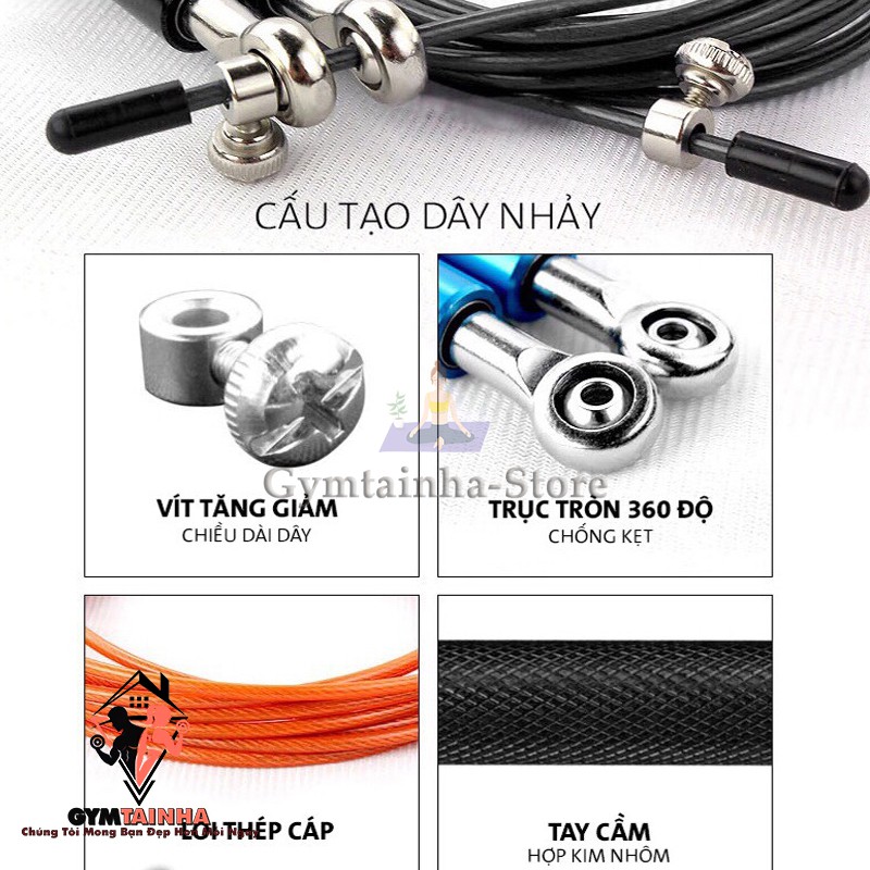 Dây Nhảy Cao Cấp Hợp Kim Nhôm Siêu Bền AOLIKES, Dây Nhảy Tập Thể Dục Cao Cấp, Dây Nhảy Thể Lực Giảm Cân Tại Nhà