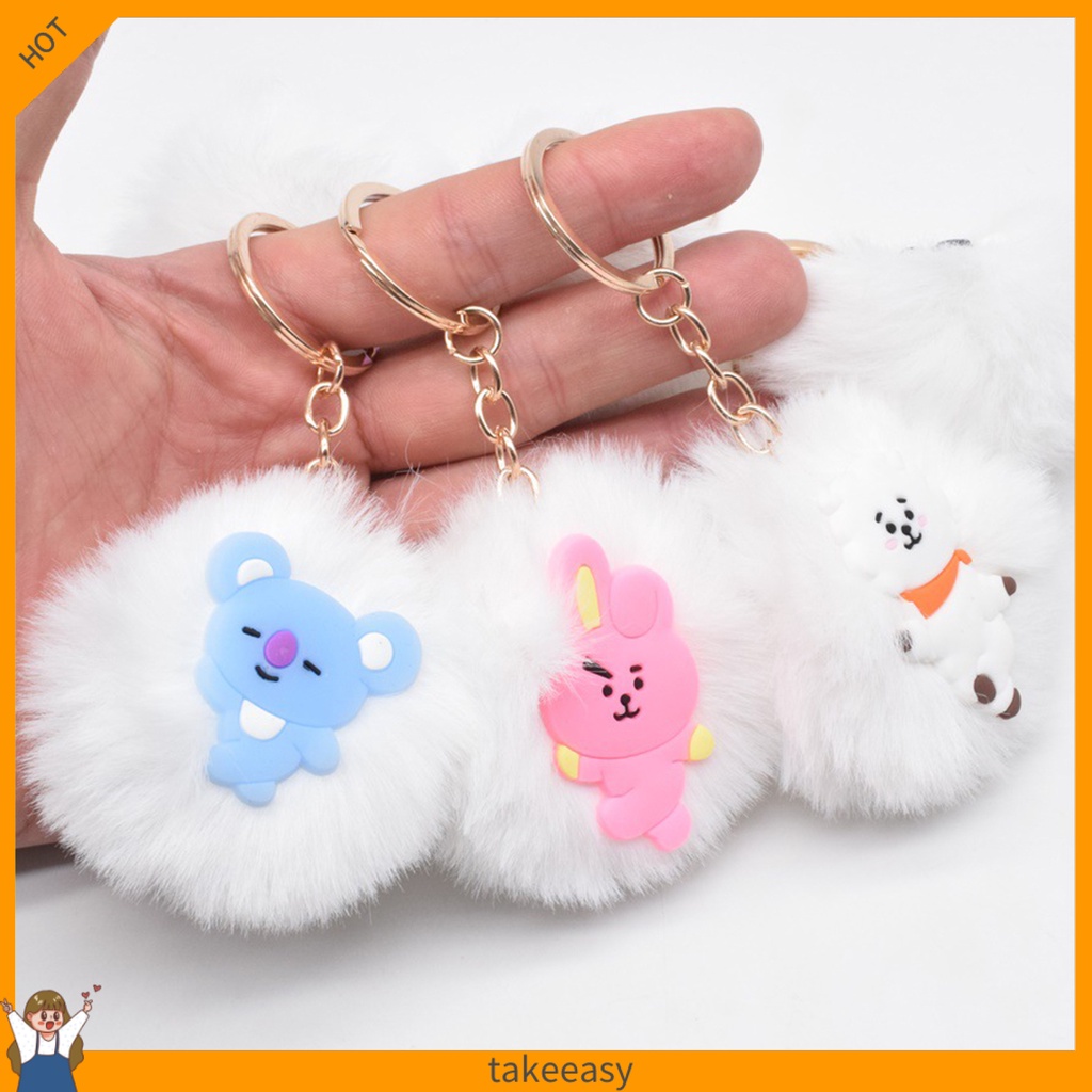 Móc khóa bóng lông thiết kế hoạt hình BTS