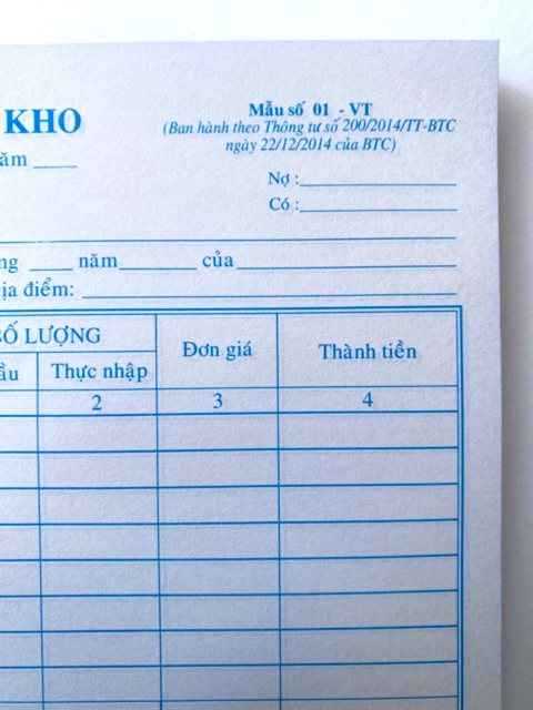 Phiếu nhập kho 3 liên khổ A5 16x20cm