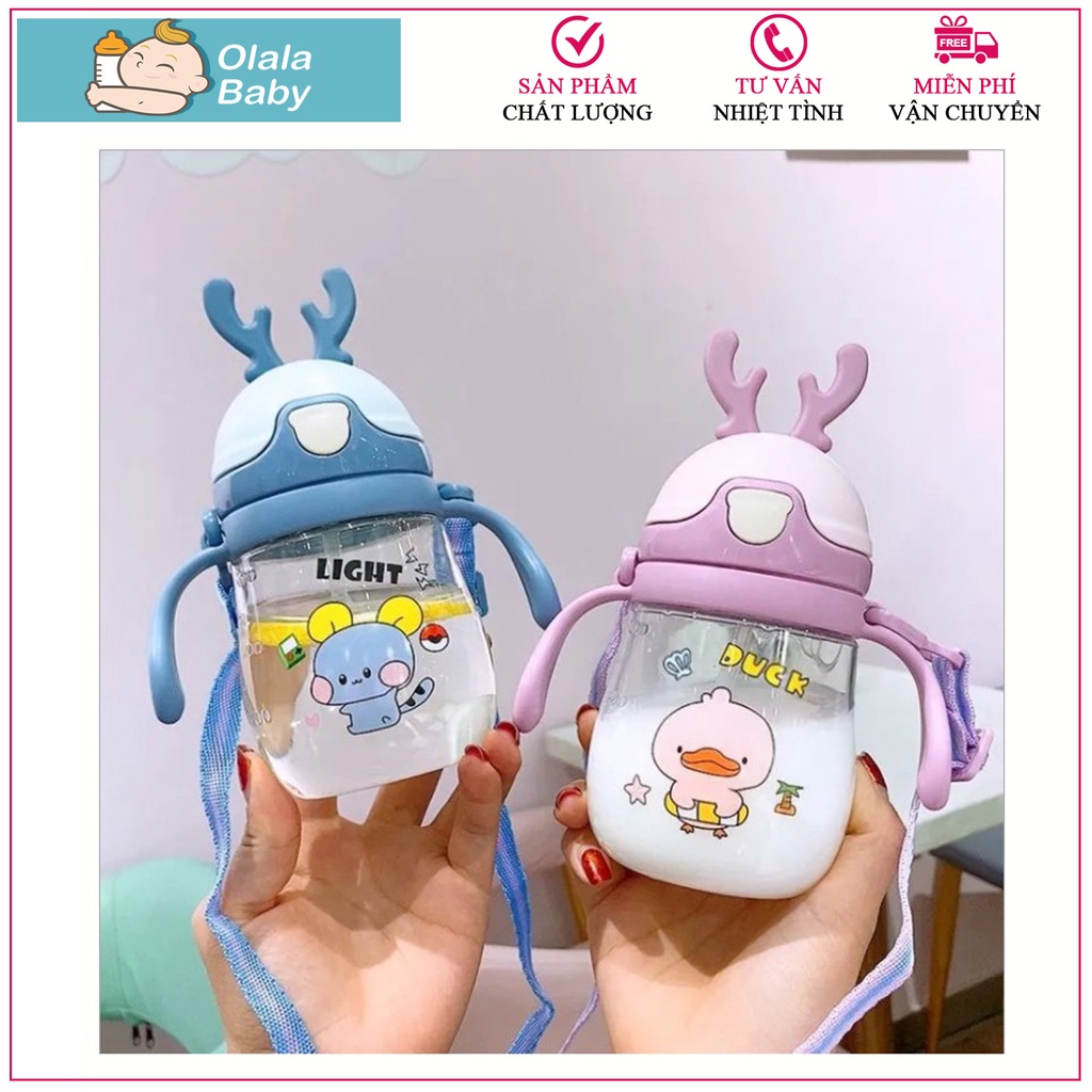 (Tặng 1 cọ rửa ống hút) Bình tập uống, bình tập hút cho bé 280-350ml [Olala Baby]