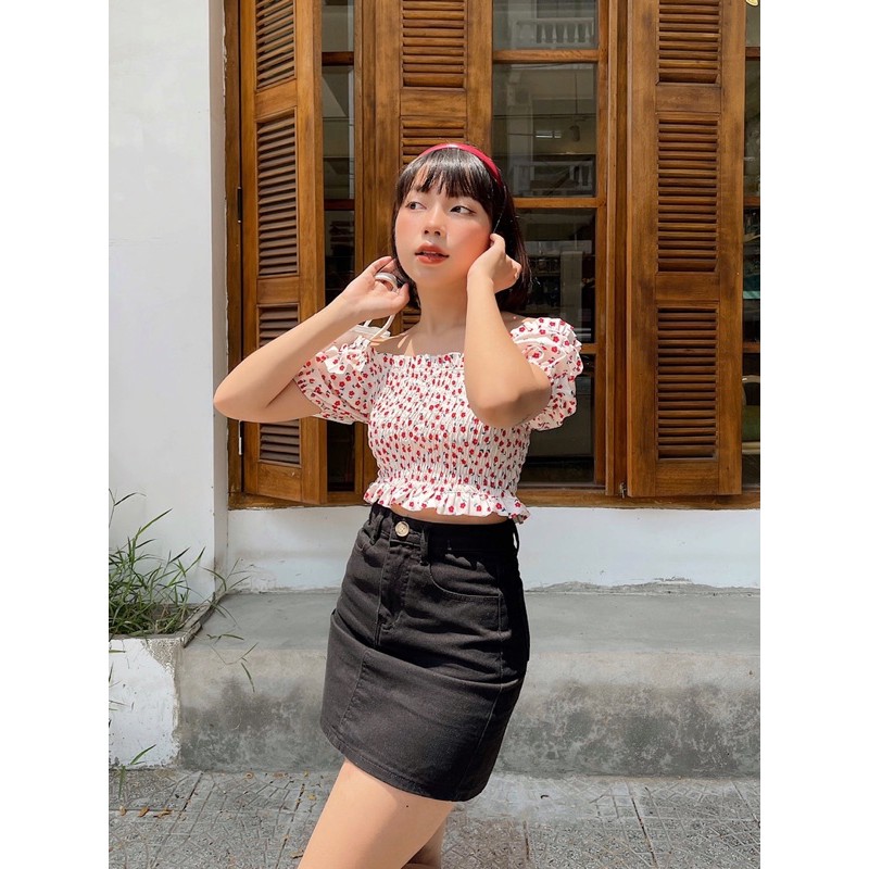 áo trễ vai hoa LEN clothing 811500