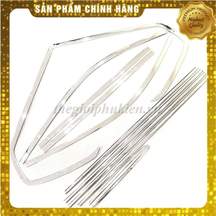 Bộ Nẹp viền cong kính, Chân kính INOX Toyota Land Cruiser Prado