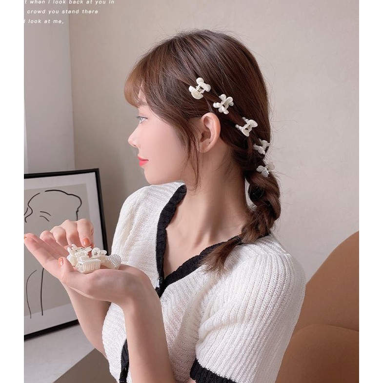 Kẹp tóc đính hạt ngọc trai giả phong cách retro Hàn Quốc dành cho nữ