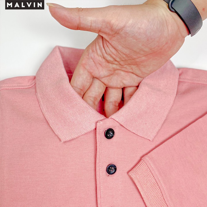Áo Polo Nam có cổ BASIC màu Hồng vải cotton cá sấu chất đẹp Trẻ Trung Cá Tính MALP009 - Malvin Official | BigBuy360 - bigbuy360.vn
