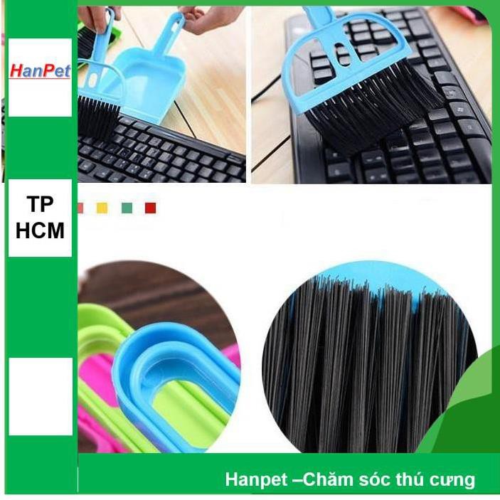 Hanpet.GV- 439- Bộ hót phân chó mèo kèm chổi MINI (- 4711792) kích thước 13x12cm, xẻng Hót kít chó / vệ sinh chó mèo