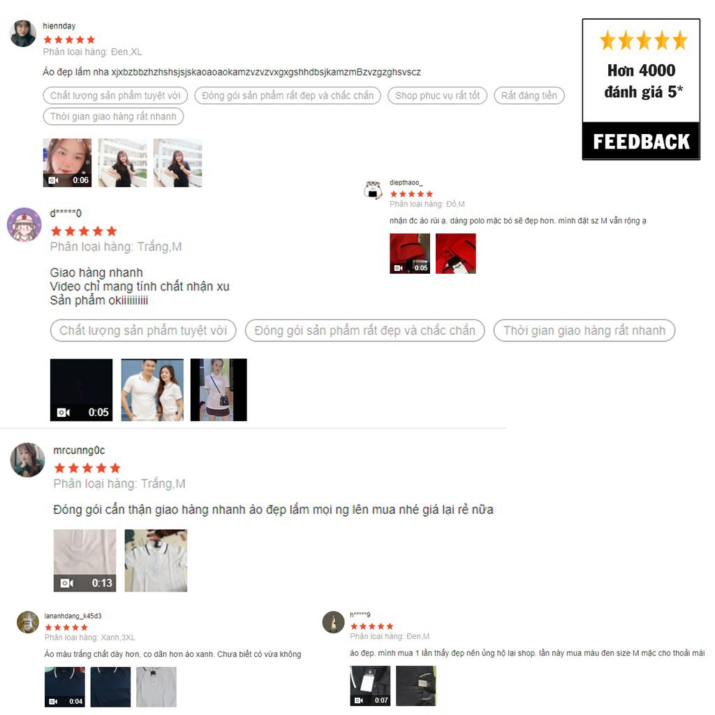 Áo thun nam ngăn tay có cổ 2 áo màu đen + trắng