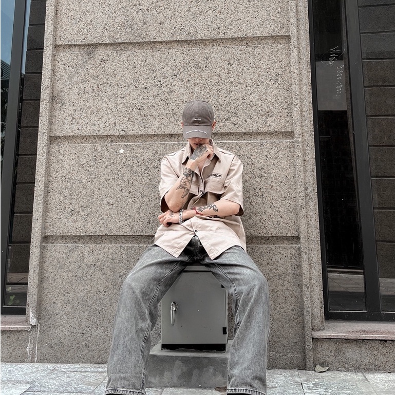 Áo Sơ Mi Tay Lỡ Form Rộng Dành Cho Nam Kiểu Dáng Basic Đơn Giản Nhẹ Nhàng