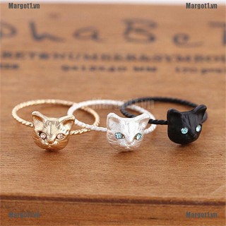 1 nhẫn hình mèo đính đá thời trang