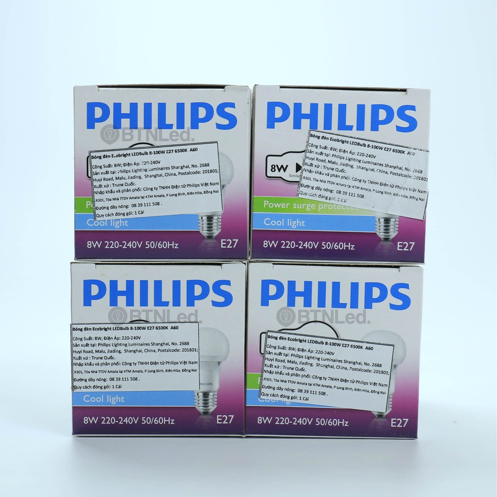 Bóng đèn PHILIPS Ecobright LEDBulb 8W E27 A60 - [HÀNG CHÍNH HÃNG] - ÁNH SÁNG TRẮNG - Tiết kiệm điện, chất lượng sáng cao | BigBuy360 - bigbuy360.vn