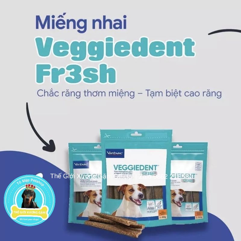 [1C] VIRBAC VEGGIEDENT XƯƠNG GẶM SẠCH RĂNG