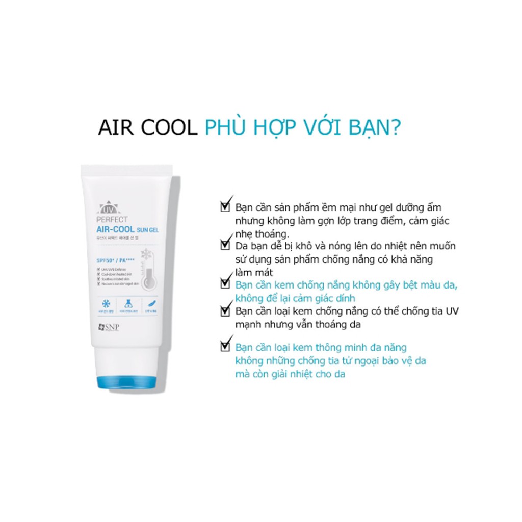 Kem Chống Nắng Mát Da Dưỡng Trắng Chống Lão Hóa - UV perfect Aircool Sun Gel SPF50+ PA++++ chăm sóc da kích ứng dưỡng da | BigBuy360 - bigbuy360.vn