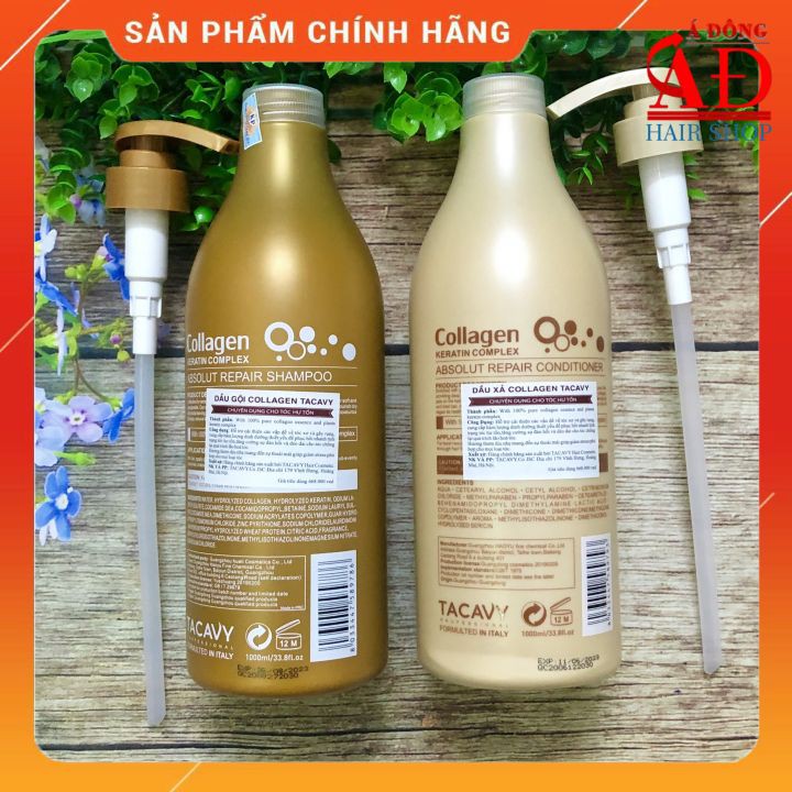 BỘ DẦU GỘI TACAVY COLAGEN KERATIN COMPLEX CHUYÊN PHỤC HỒI TÓC HƯ TỔN 1000MLX2