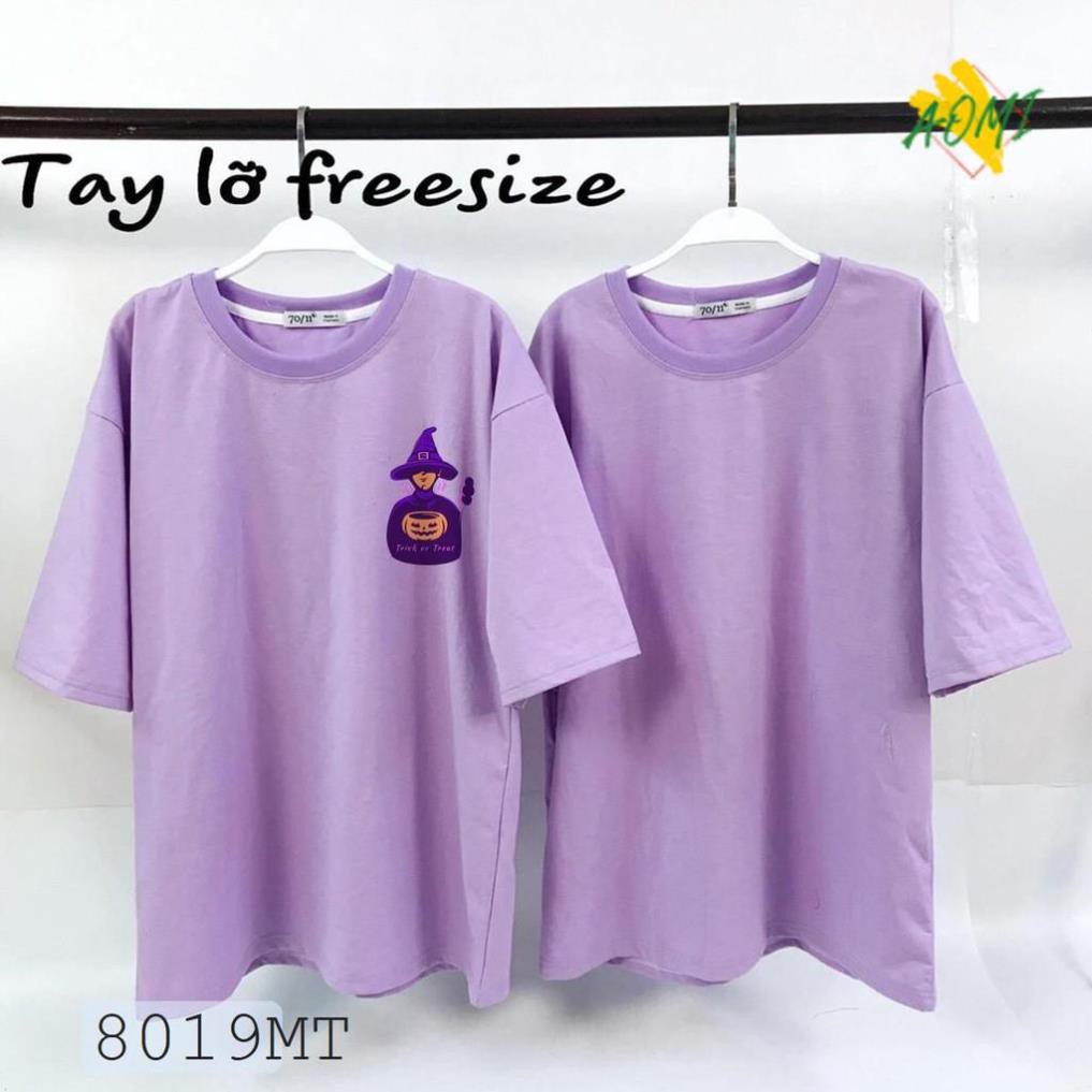 [HOT]  ÁO THUN TAY LỠ IN HÌNH PHÙ THỦY HALLOWEEN CHỔI BAY PHONG CÁCH HÀN QUỐC FREE SIZE  AOMI THỜI TRANG HOT TREND