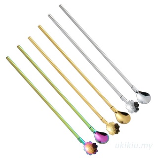 Thìa ống hút bằng thép không gỉ có thể tái sử dụng nhiều kiểu tùy chọn